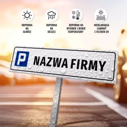Tabliczka na parking - z nazwą placówki, instytucji, firmy