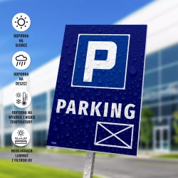 Tabliczka - parking + symbol koperty