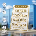 Tabliczka dla handlu i gastronomii - czynne, dni, godziny do personalizacji