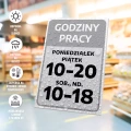 Tabliczka informacyjna na drzwi - godziny pracy