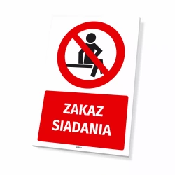Tabliczka: Zakaz siadania