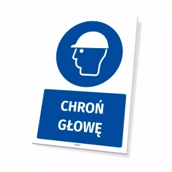 Tabliczka: Chroń głowę