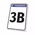 Tabliczka na parking - stanowisko z oznaczeniem, numerem