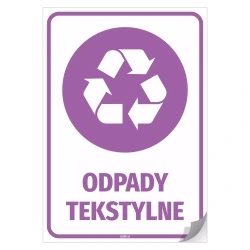 Naklejka na kosz z odpadami: Odpady tekstylne
