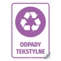 Naklejka na kosz z odpadami: Odpady tekstylne