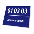 Tabliczka: kod i nazwa odpadu BDO