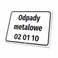 Tabliczka: nazwa odpadu oraz kod odpadu