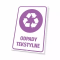 Tabliczka, oznakowanie kosza: Odpady tekstylne