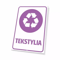 Tabliczka, oznakowanie kosza: Tekstylia