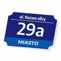 Tabliczka adresowa na dom: ulica, numer, miasto