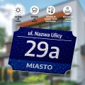Tabliczka adresowa na dom: ulica, numer, miasto