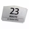 Tabliczka adresowa z ulicą, numerem, miastem