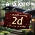 Tabliczka na budynek: adres z ulicą, numerem, miastem
