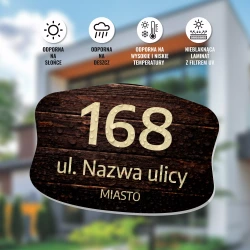 Tabliczka na posesję: ulica, numer, miasto