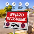 Tabliczka: Wyjazd, nie zastawiać