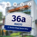 Tabliczka z miastem, numerem, ulicą, personalizacja