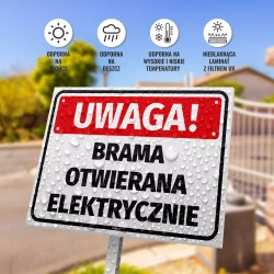 Tabliczka: Brama otwierana elektrycznie