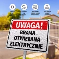 Tabliczka: Brama otwierana elektrycznie