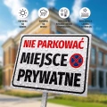 Tabliczka: Nie parkować, miejsce prywatne