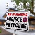 Tabliczka: Nie parkować, miejsce prywatne