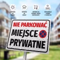 Tabliczka: Nie parkować, miejsce prywatne