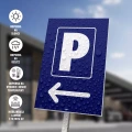 Tabliczka parking, strzałka w lewo