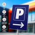Tabliczka: Parking, strzałka w prawo