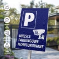 Tabliczka parkingowa: Miejsce parkingowe monitorowane