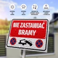Tabliczka parkingowa: Nie zastawiać bramy