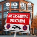 Tabliczka parkingowa: Nie zastawiać, dostawa