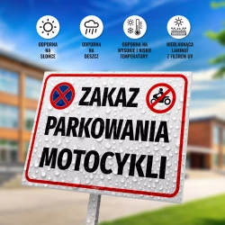 Tabliczka parkingowa: Zakaz parkowania motocykli