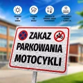 Tabliczka parkingowa: Zakaz parkowania motocykli
