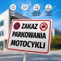 Tabliczka parkingowa: Zakaz parkowania motocykli