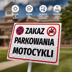 Tabliczka parkingowa: Zakaz parkowania motocykli