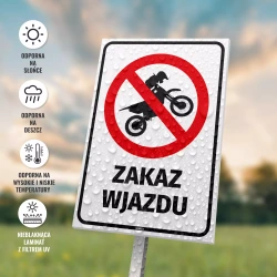 Tabliczka: Zakaz wjazdu motocykli motocross