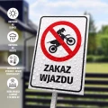 Tabliczka: Zakaz wjazdu motocykli motocross