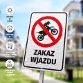 Tabliczka: Zakaz wjazdu motocykli motocross