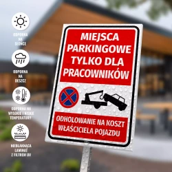 Tabliczka parkingowa: Miejsca parkingowe tylko dla pracowników