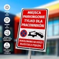 Tabliczka parkingowa: Miejsca parkingowe tylko dla pracowników