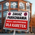 Tabliczka parkingowa: Miejsce zarezerwowane dla karetek, zakaz parkowania