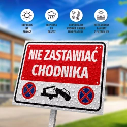 Tabliczka parkingowa: Nie zastawiać chodnika