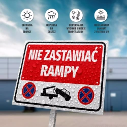 Tabliczka parkingowa: Nie zastawiać rampy