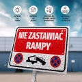 Tabliczka parkingowa: Nie zastawiać rampy