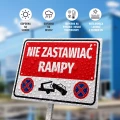 Tabliczka parkingowa: Nie zastawiać rampy