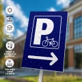 Tabliczka parkingowa: Parking dla rowerów, strzałka w prawo