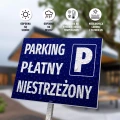 Tabliczka parkingowa: Parking płatny, niestrzeżony