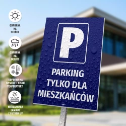 Tabliczka parkingowa: Parking tylko dla mieszkańców
