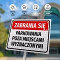 Tabliczka parkingowa: Zabrania się parkowania poza miejscami wyznaczonymi