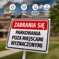 Tabliczka parkingowa: Zabrania się parkowania poza miejscami wyznaczonymi