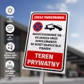 Tabliczka parkingowa: Zakaz Parkowania, niedostosowanie się do zakazu grozi odholowaniem